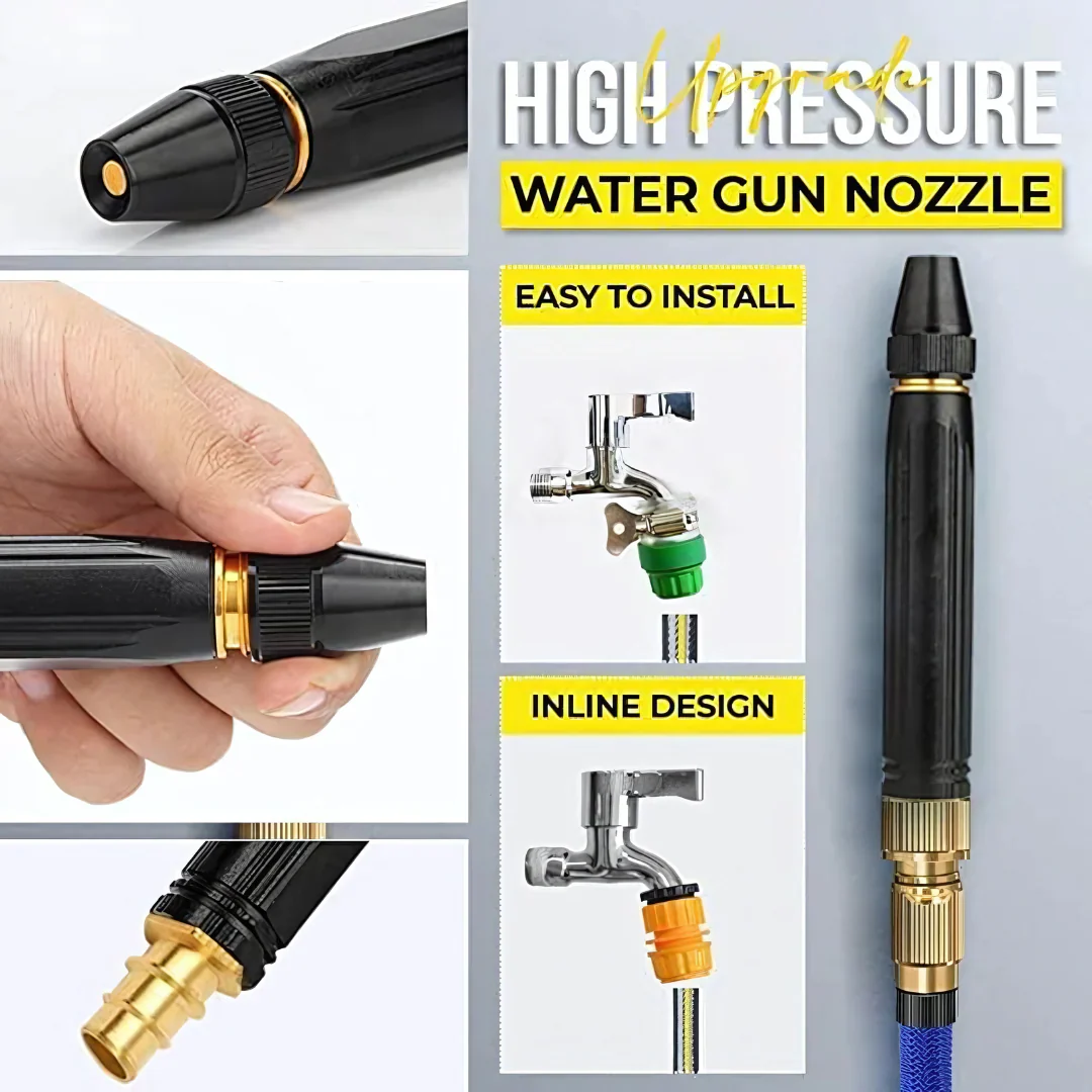 Portable High Pressure Washing Water Nozzle (Black) - Image 3